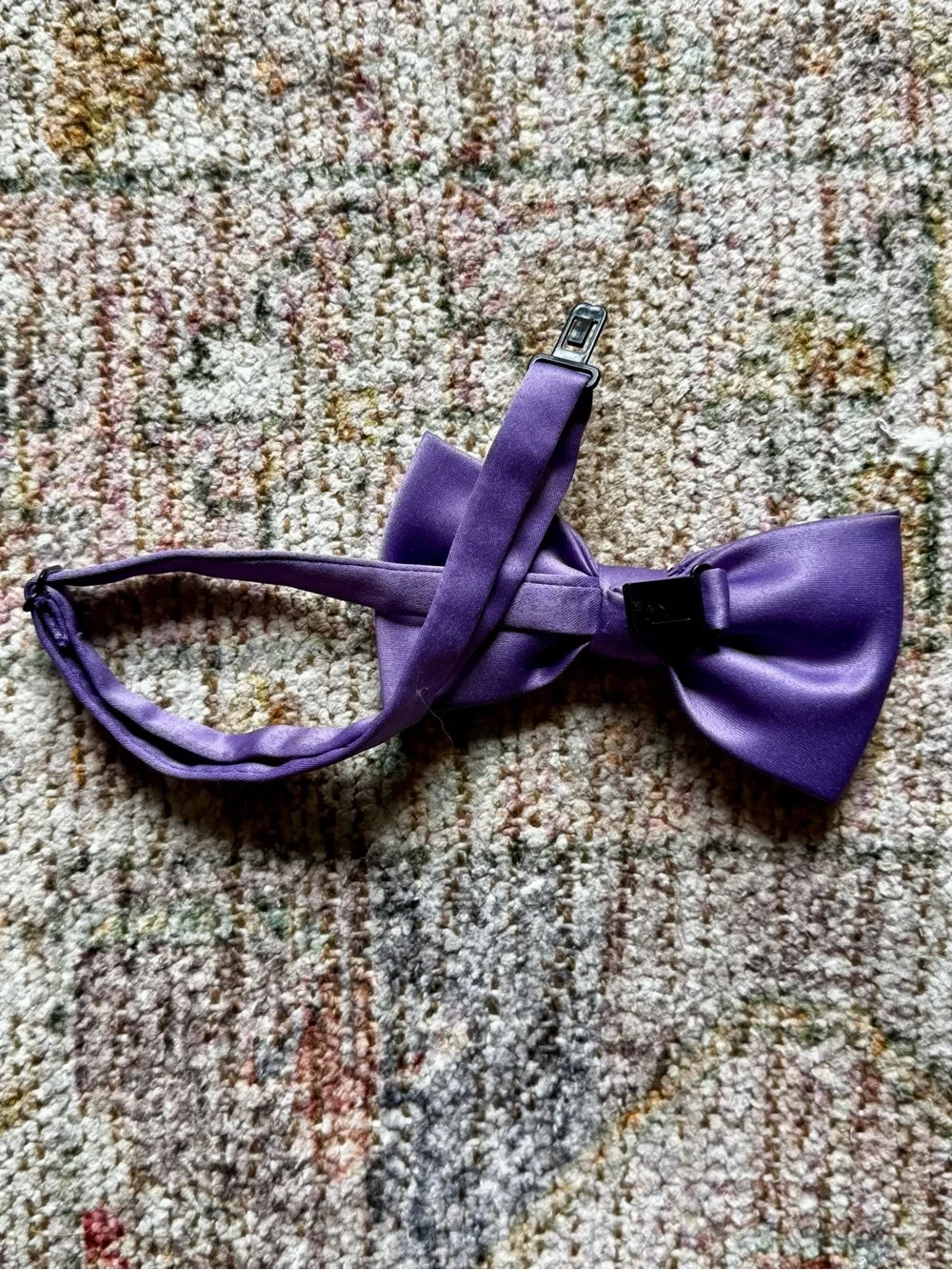 Unisex satin Purple Bow Tie